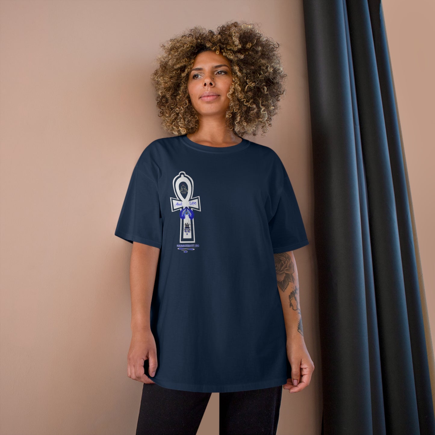 Ankh Life  Queen goddess Supreme Authority -Champion T-Shirt