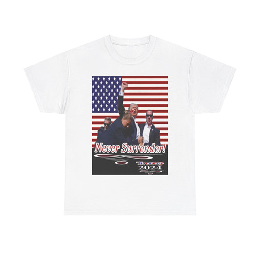 Trump Never Surrender Unisex Heavy Cotton Tee