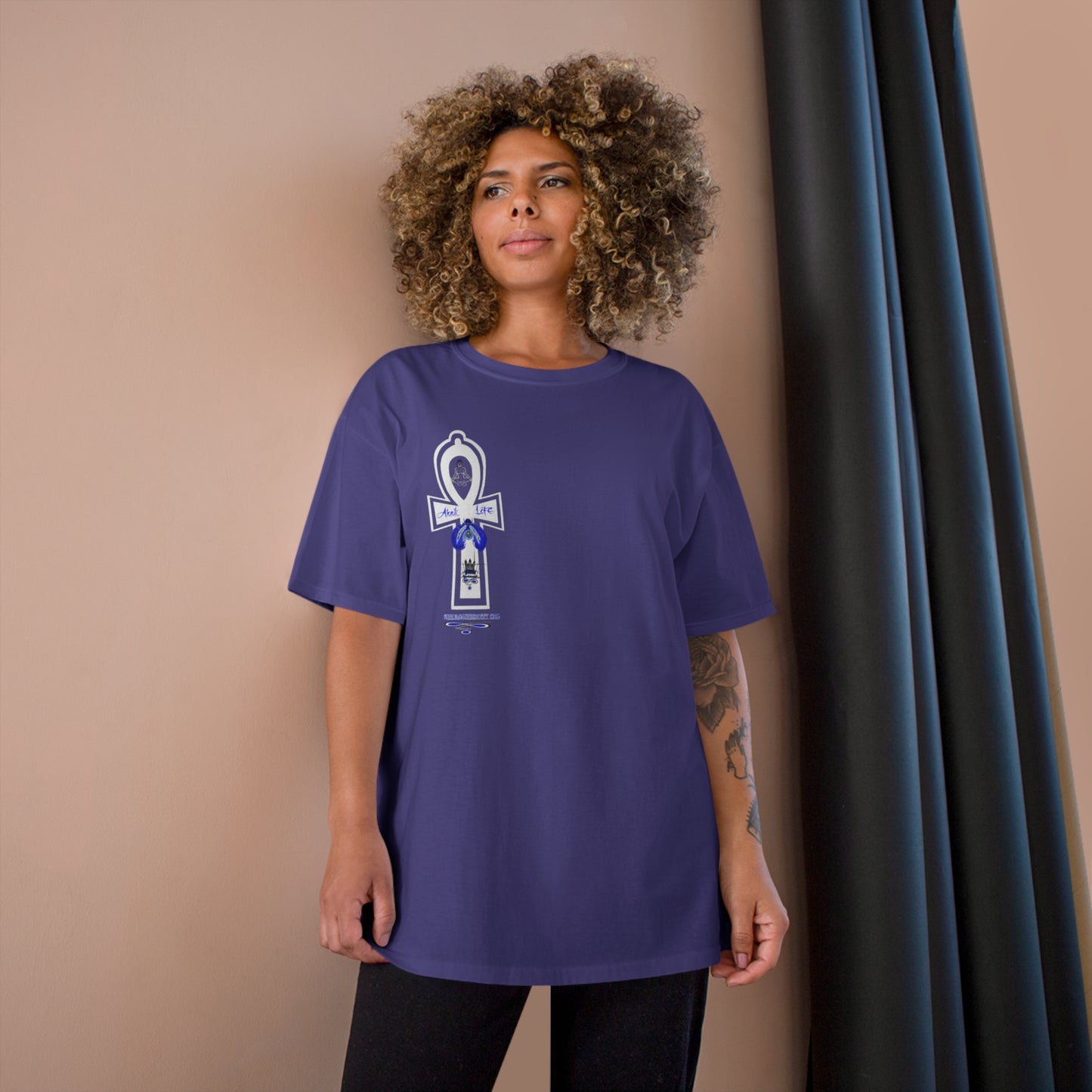 Ankh Life  Queen goddess Supreme Authority -Champion T-Shirt