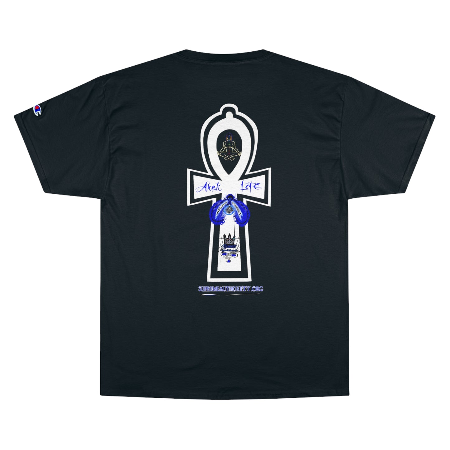 Ankh Life  Queen goddess Supreme Authority -Champion T-Shirt