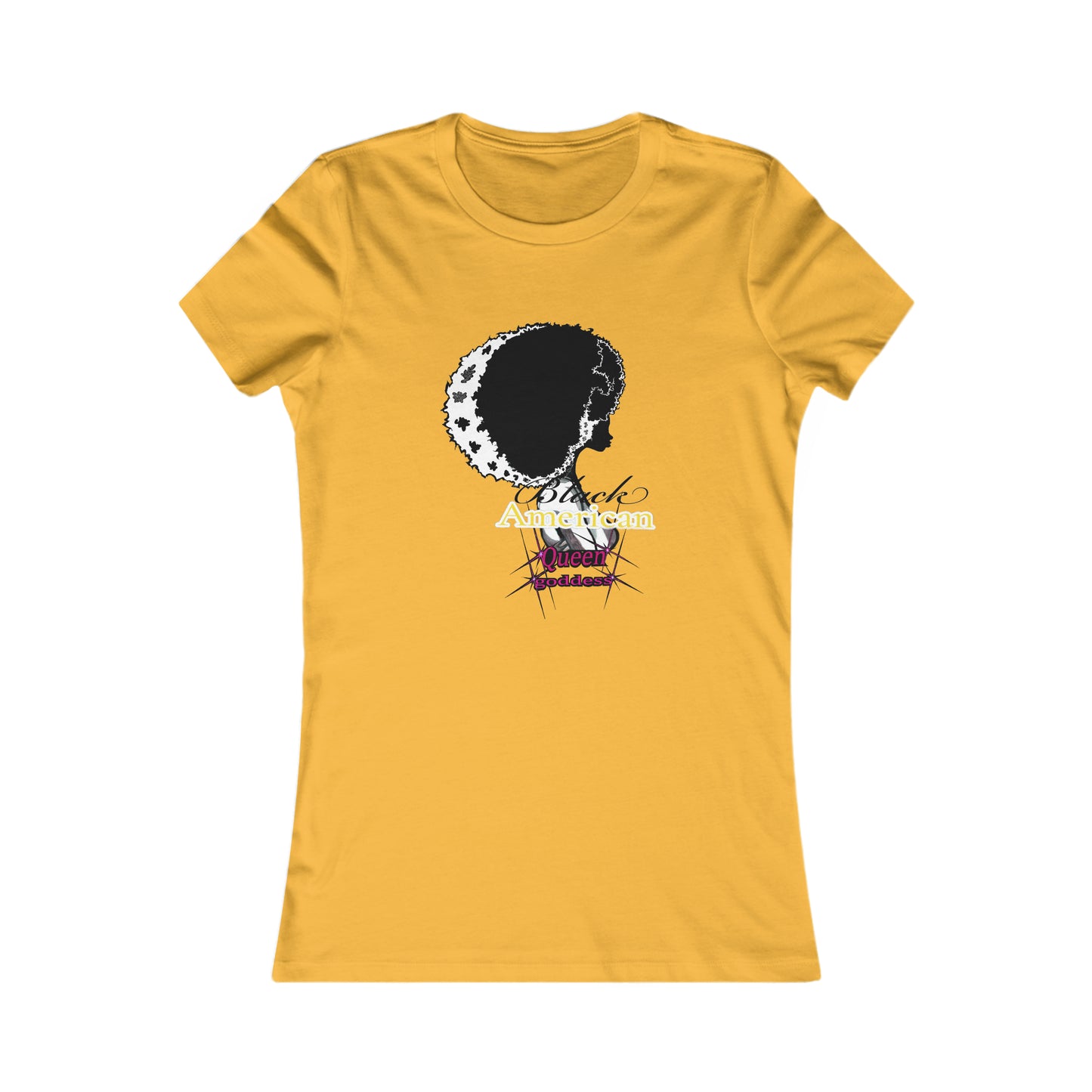 Black American Queen goddess gold -Women's Favorite Tee