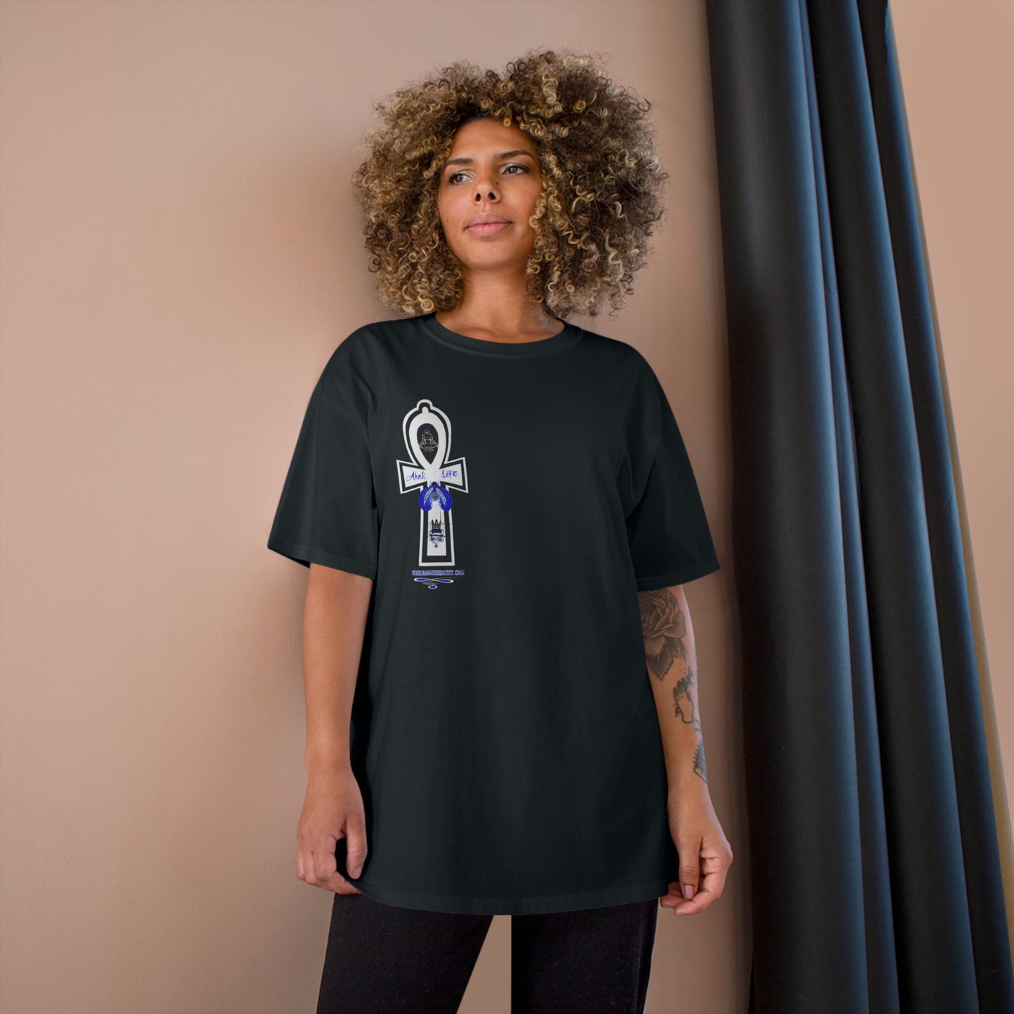 Ankh Life  Queen goddess Supreme Authority -Champion T-Shirt